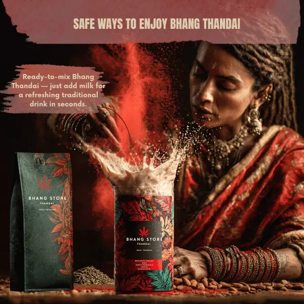 How to Consume Bhang Thandai Powder with Milk - Traditional Ready to Mix Ayurvedic Cannabis Beverage